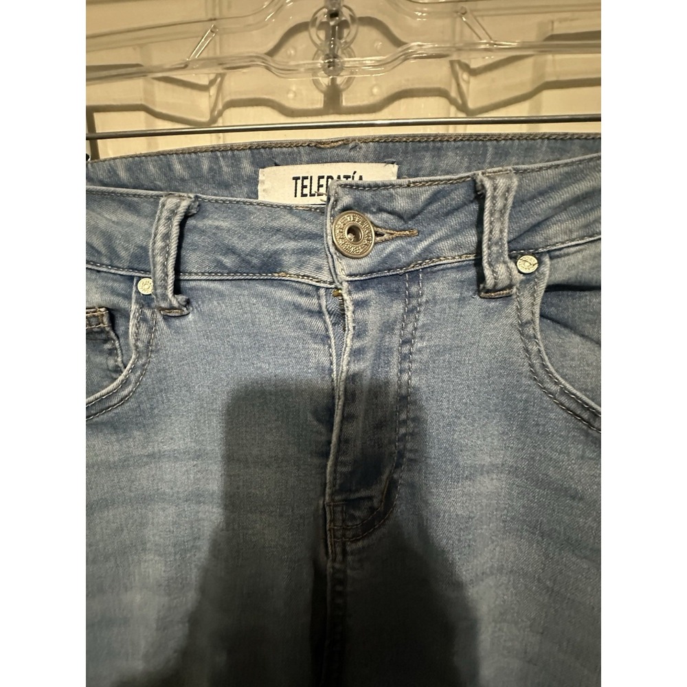 Telepatia Flower Child Bell Bottom Flare Flower Embroidered Jeans Size 7/28 - Picture 4 of 8